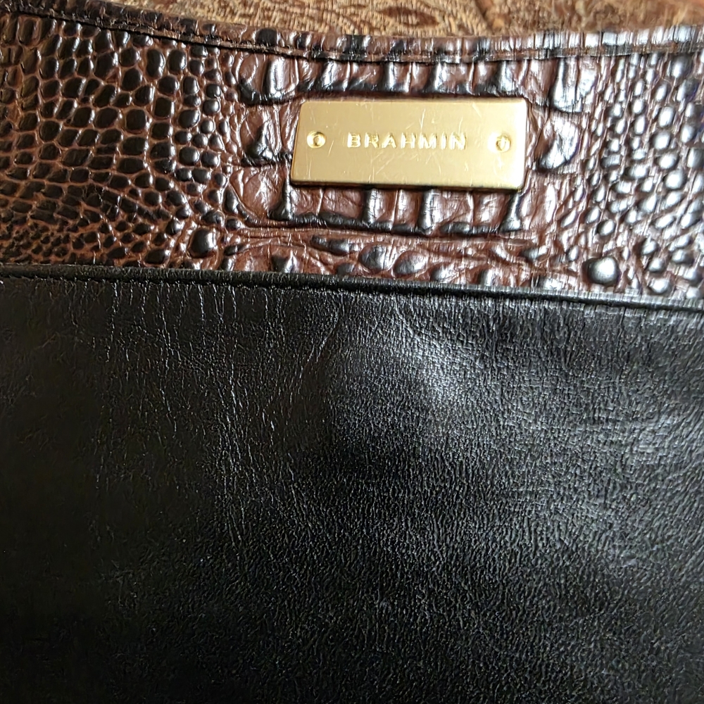 Brahmin Black and Brown Crossbody Bag